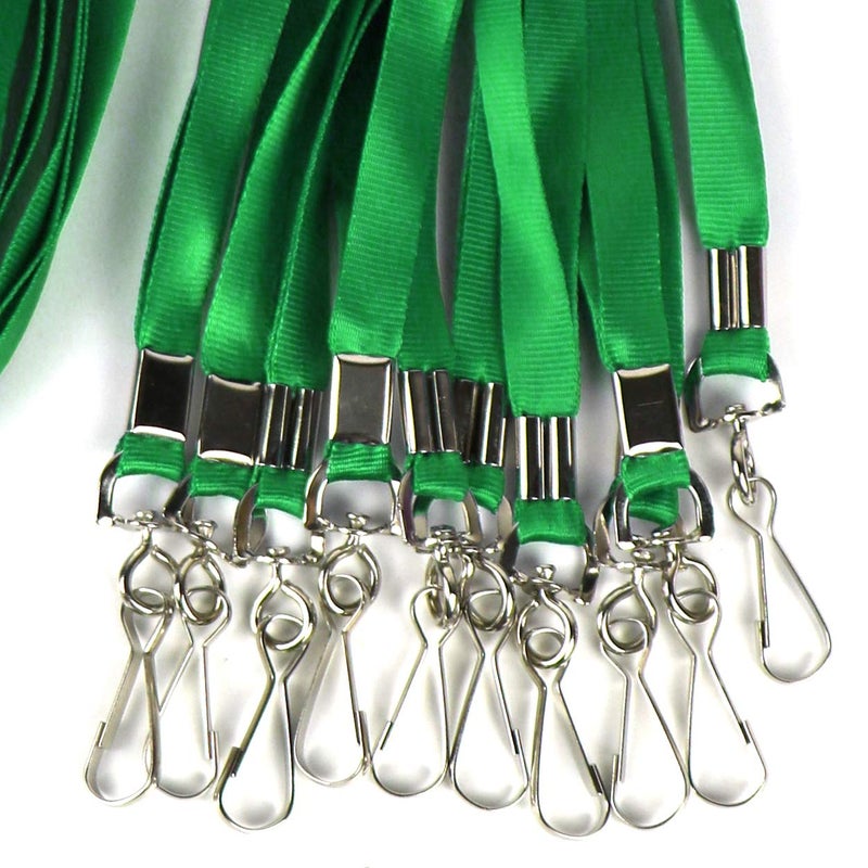 Ollain Bulk Lanyards Premium Cruise Lanyard Nylon Badge Lanyards for Id Holder Perfect for Office, Kids, Teachers (Green, 100Pack) - Image 5